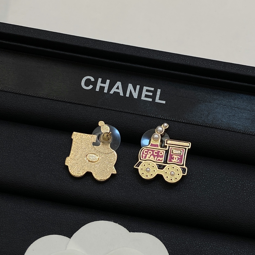 [TOP] CHANEL Earrings - Gold&Pink