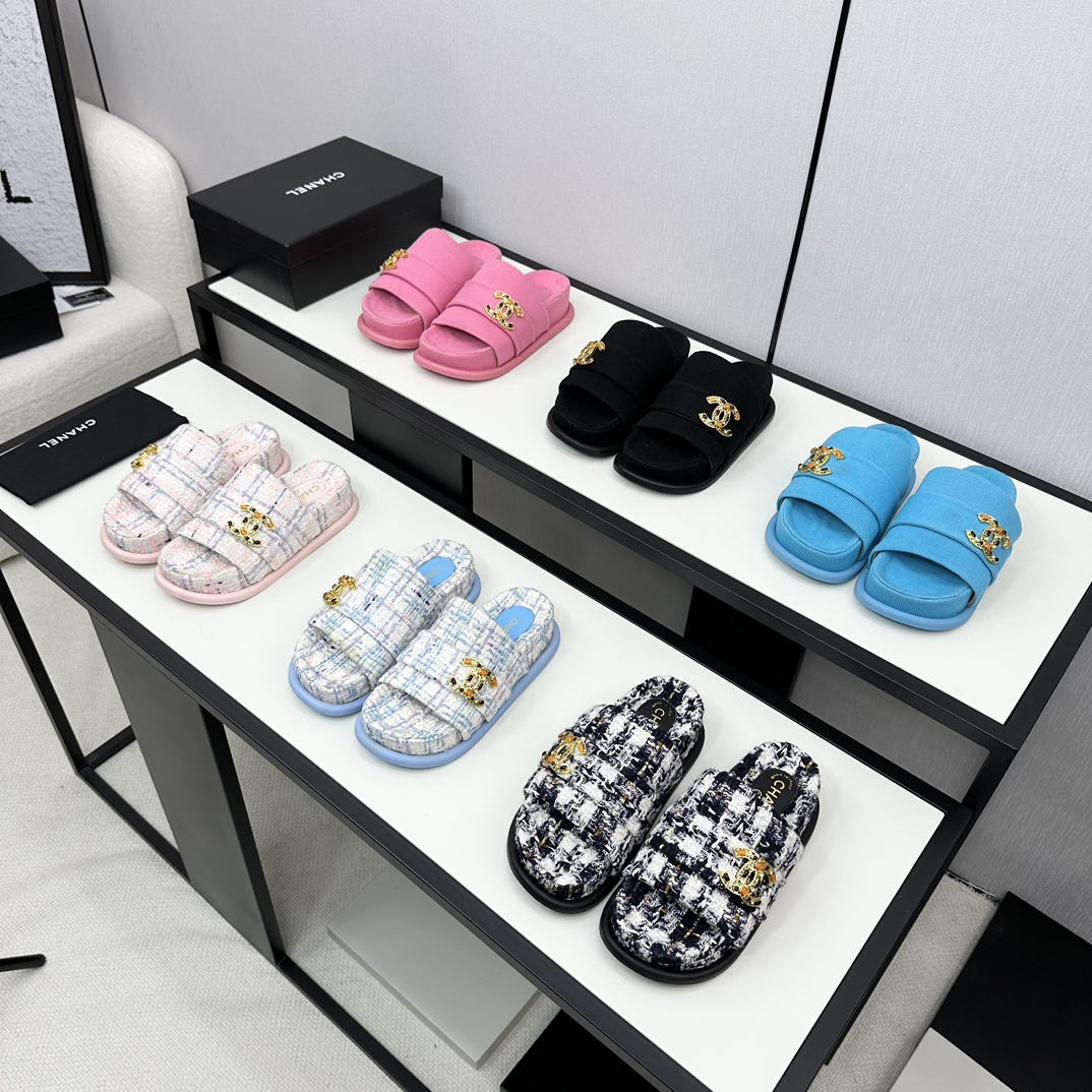 [TOP] CHANEL CC Platform Slippers - 6 Color