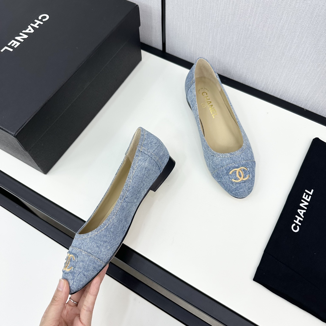 [TOP] CHANEL Denim Flat shoes - 3 Color