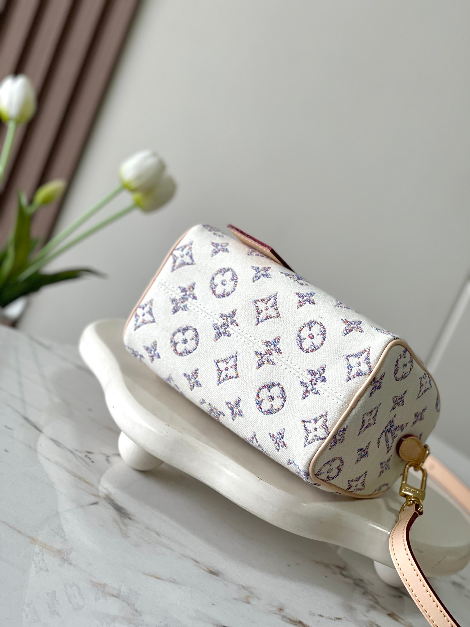 [TOP] Louis Vuitton LV Speedy Bandoulière 20  Bag 20.5 x 13.5 x 12 cm - White