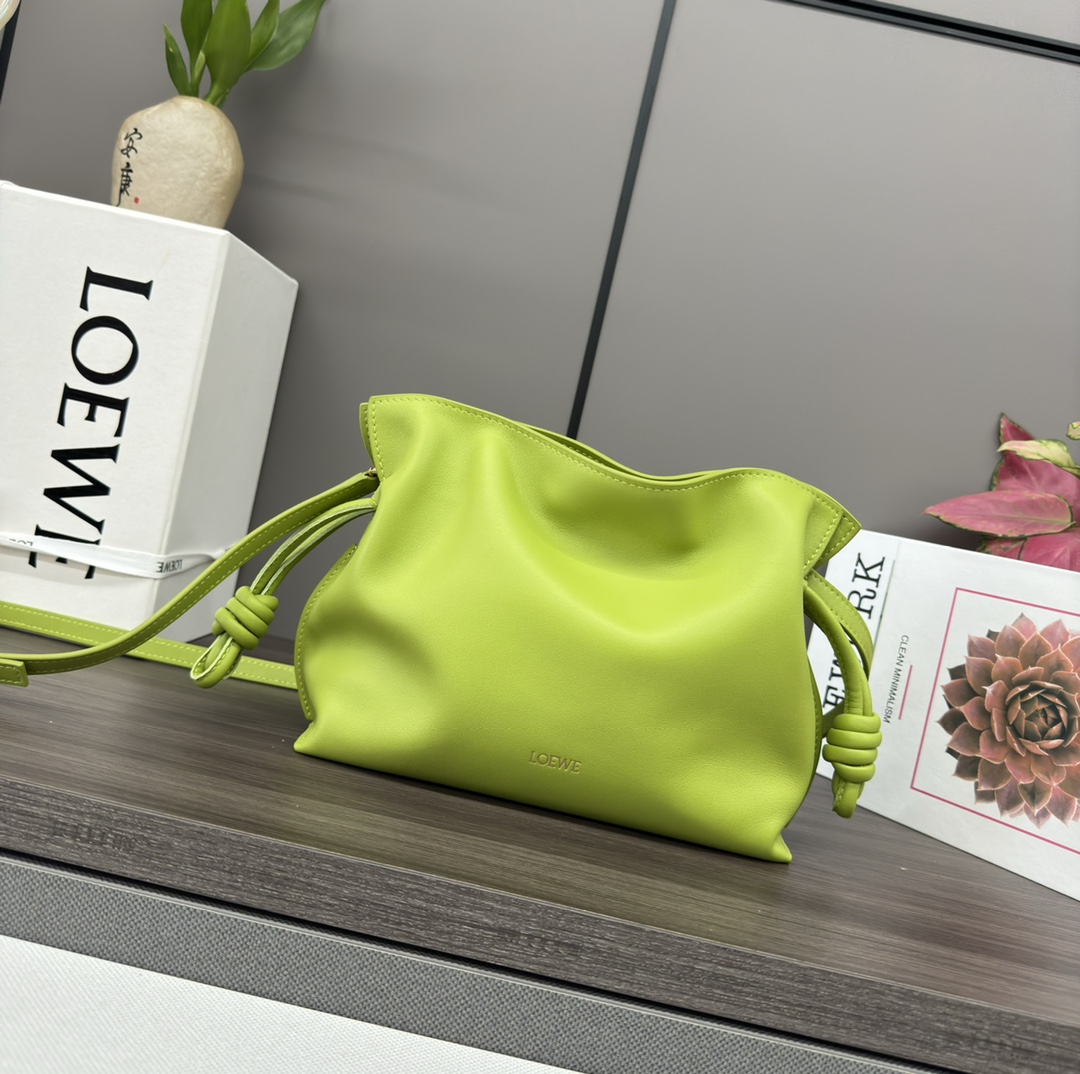 [TOP] LOEWE Flamenco Bag Cowhide 23*18*9cm - Green