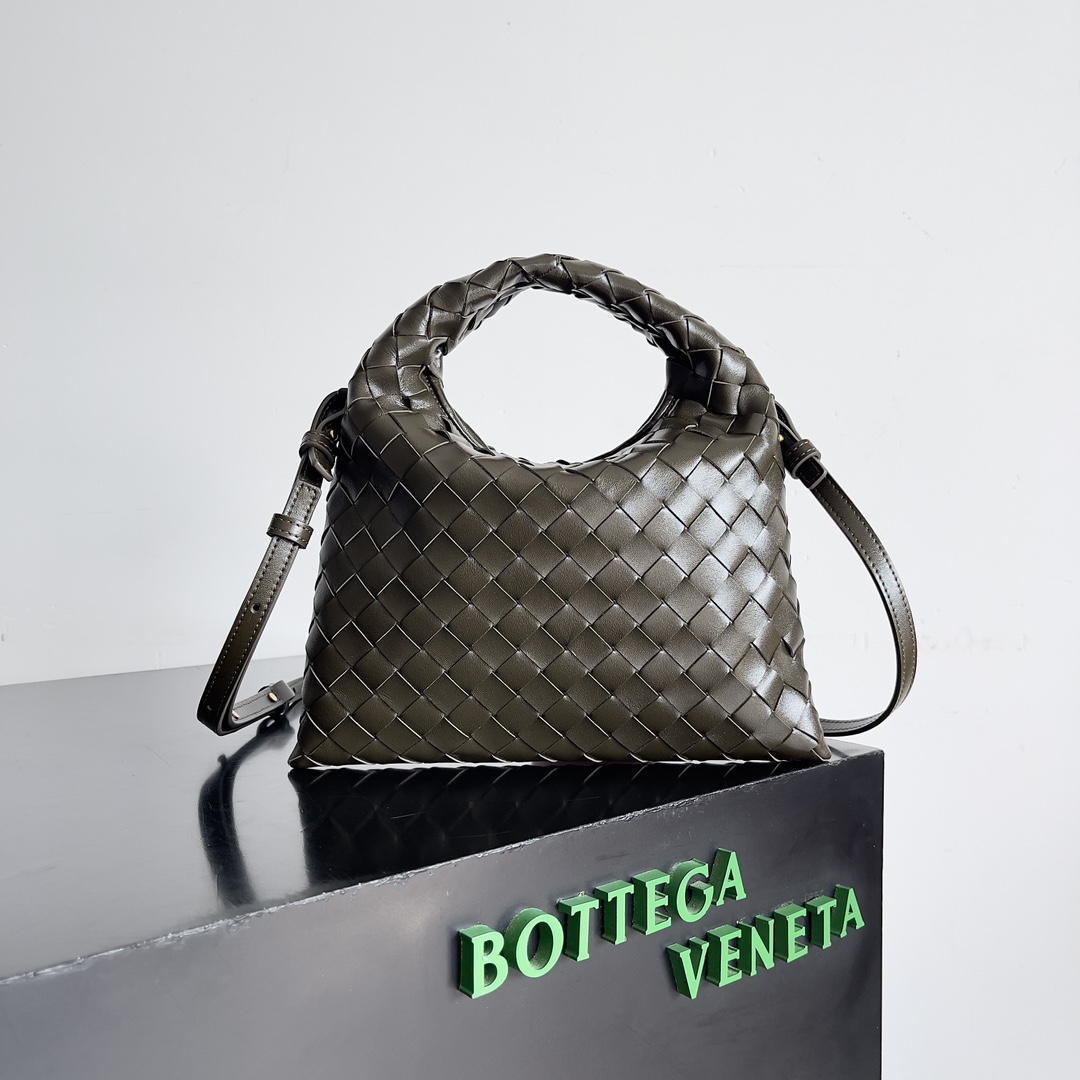 [TOP] Bottega Veneta BV Hop Bag 25.5x14.5x11cm/41x20x8cm - Darrk khaki