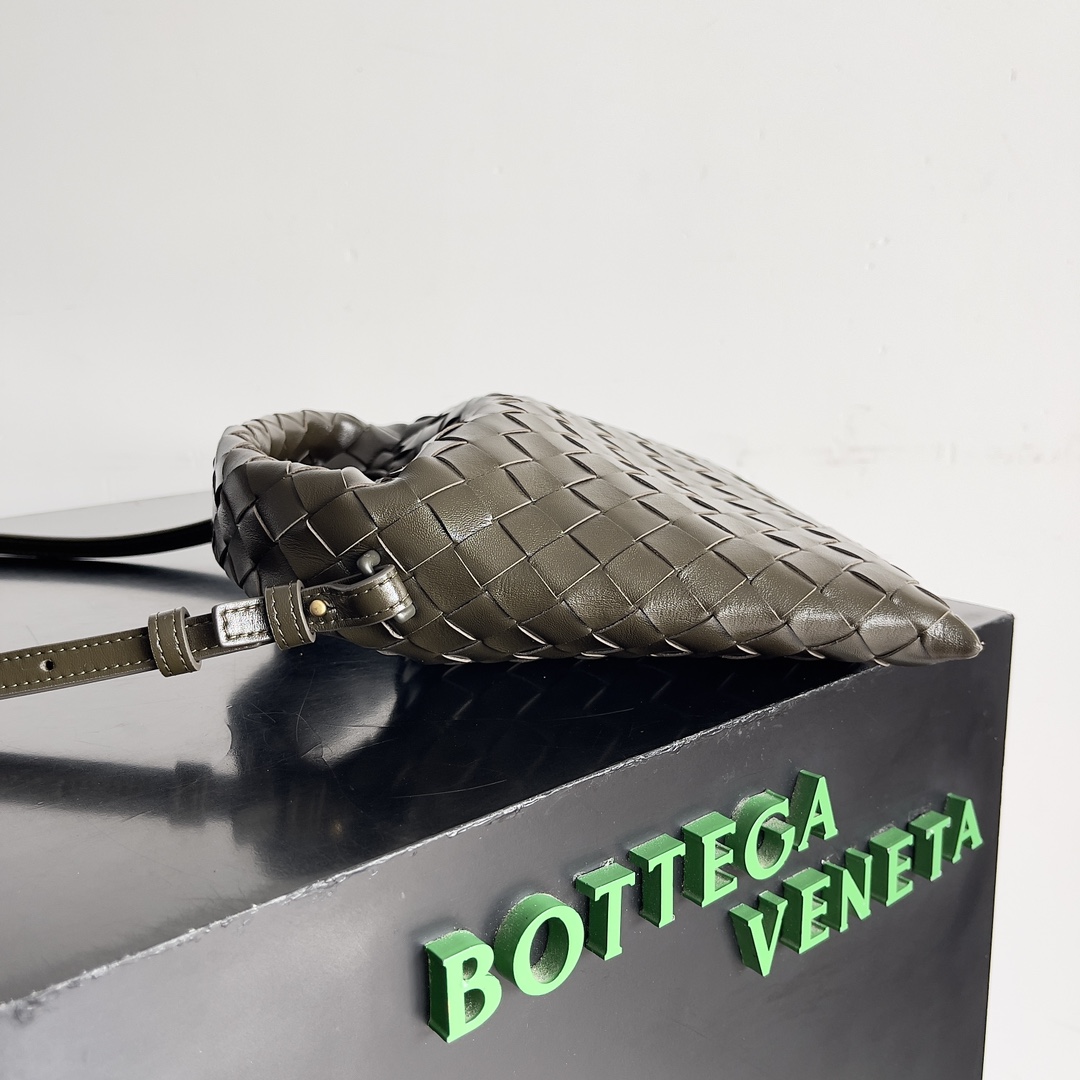 [TOP] Bottega Veneta BV Hop Bag 25.5x14.5x11cm/41x20x8cm - Darrk khaki