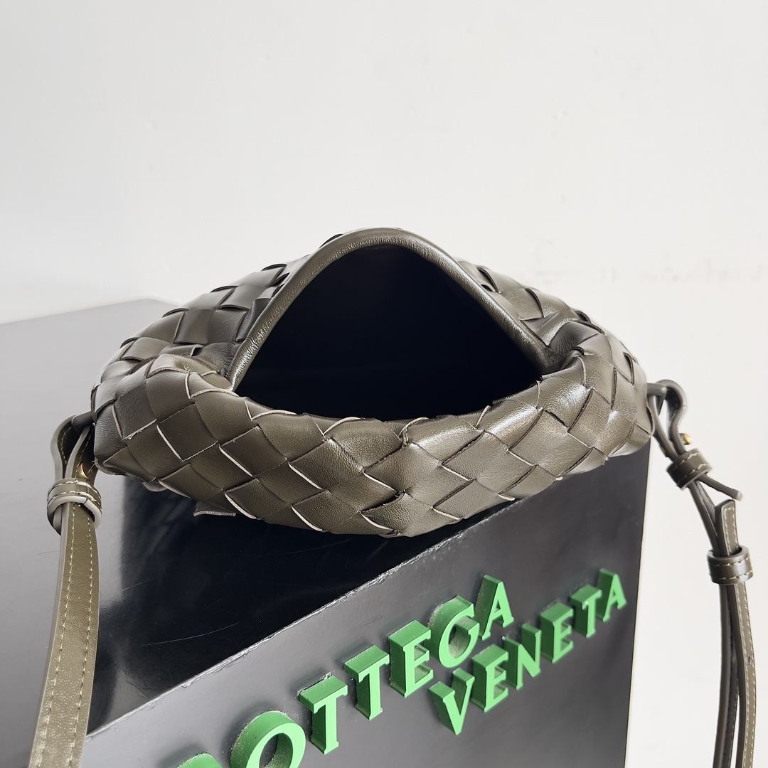 [TOP] Bottega Veneta BV Hop Bag 25.5x14.5x11cm/41x20x8cm - Darrk khaki