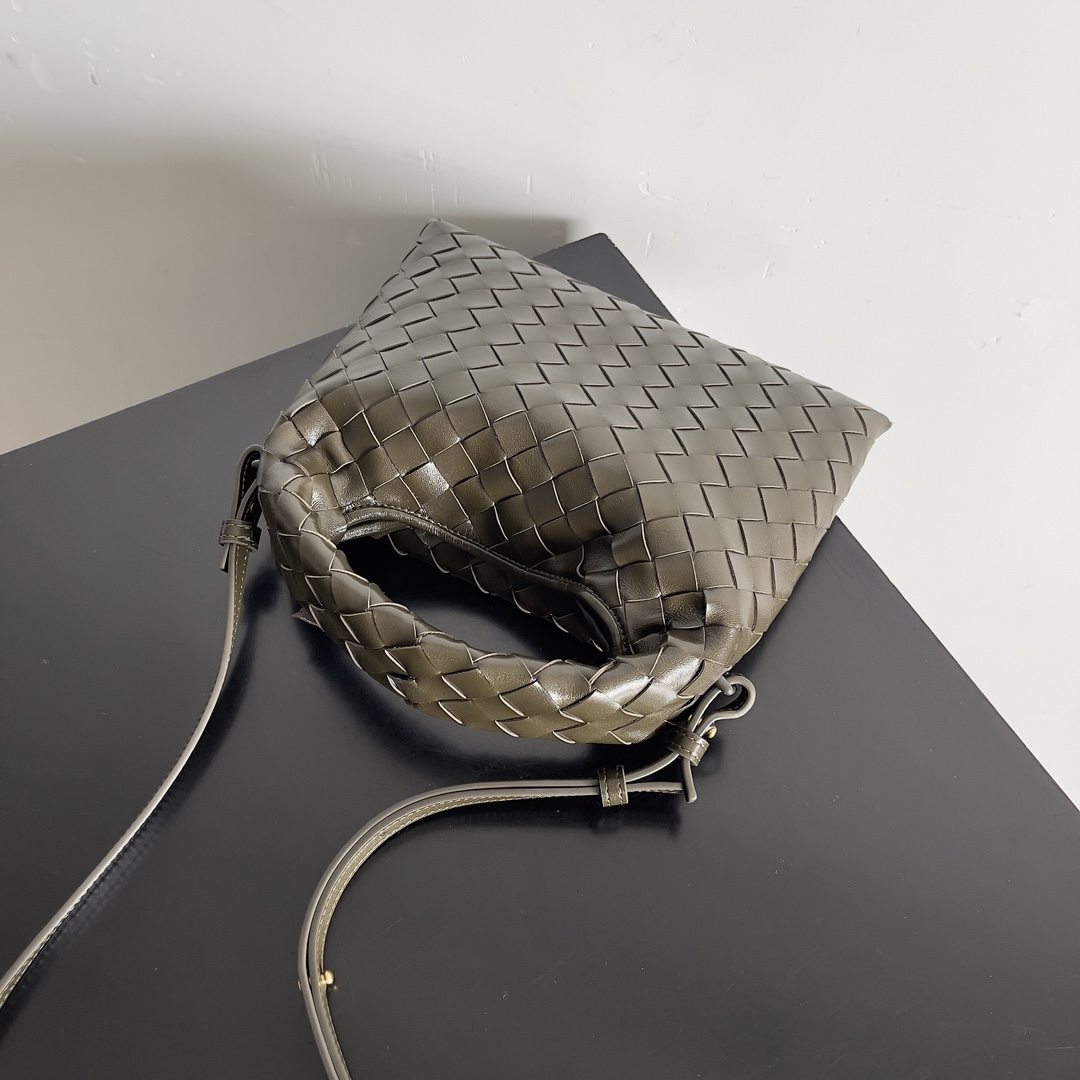 [TOP] Bottega Veneta BV Hop Bag 25.5x14.5x11cm/41x20x8cm - Darrk khaki