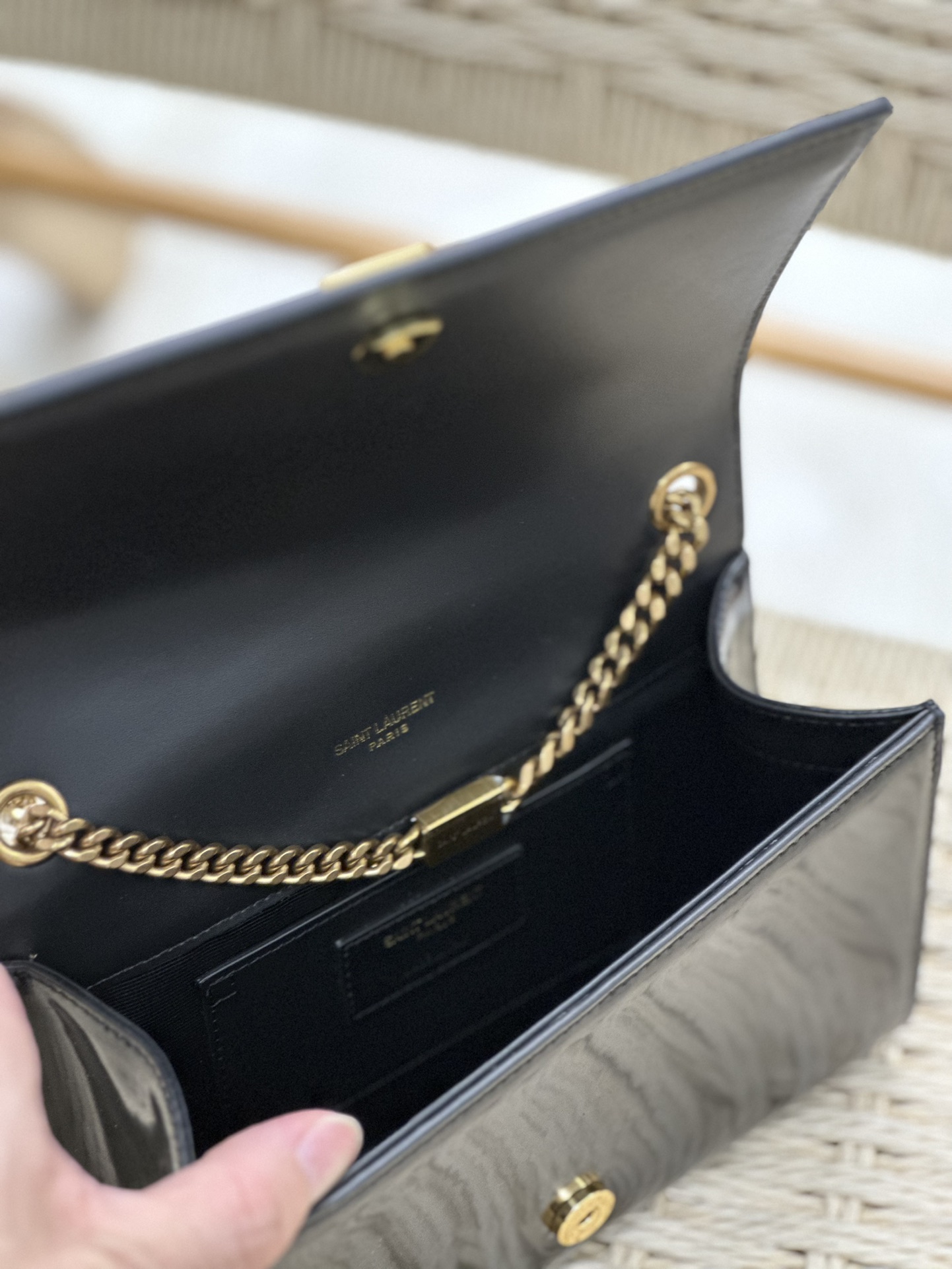 [TOP] Yves Saint Laurent YSL Kate Bag 20x13.5x6cm - Black and Brown