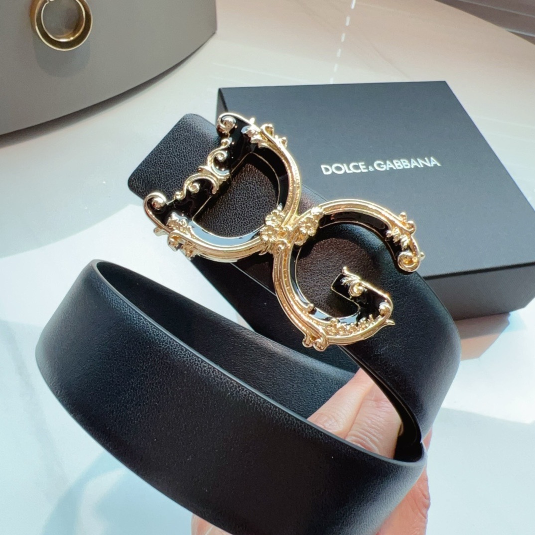 [TOP] Dolce & Gabbana D&G Cowhide Belt 3CM - 4 Colors