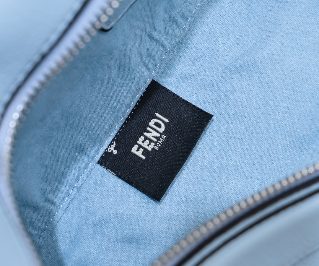 [TOP] Fendi Roma Leather Fendi Cono Shoulder Bag 18×37 cm-Blue
