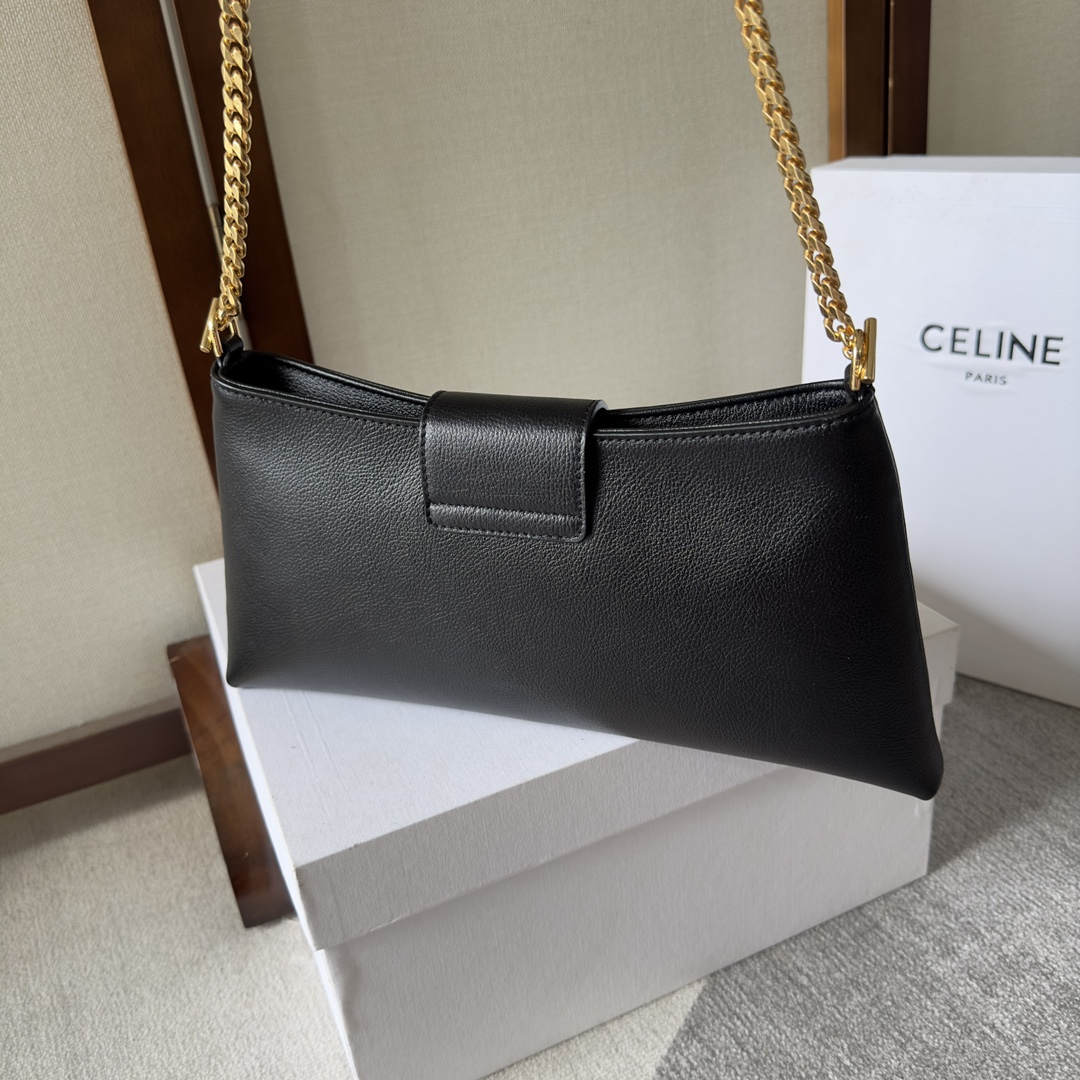 [TOP] CELINE Triomphe Cowhide Handbag 31 X 15 X 2cm - Black