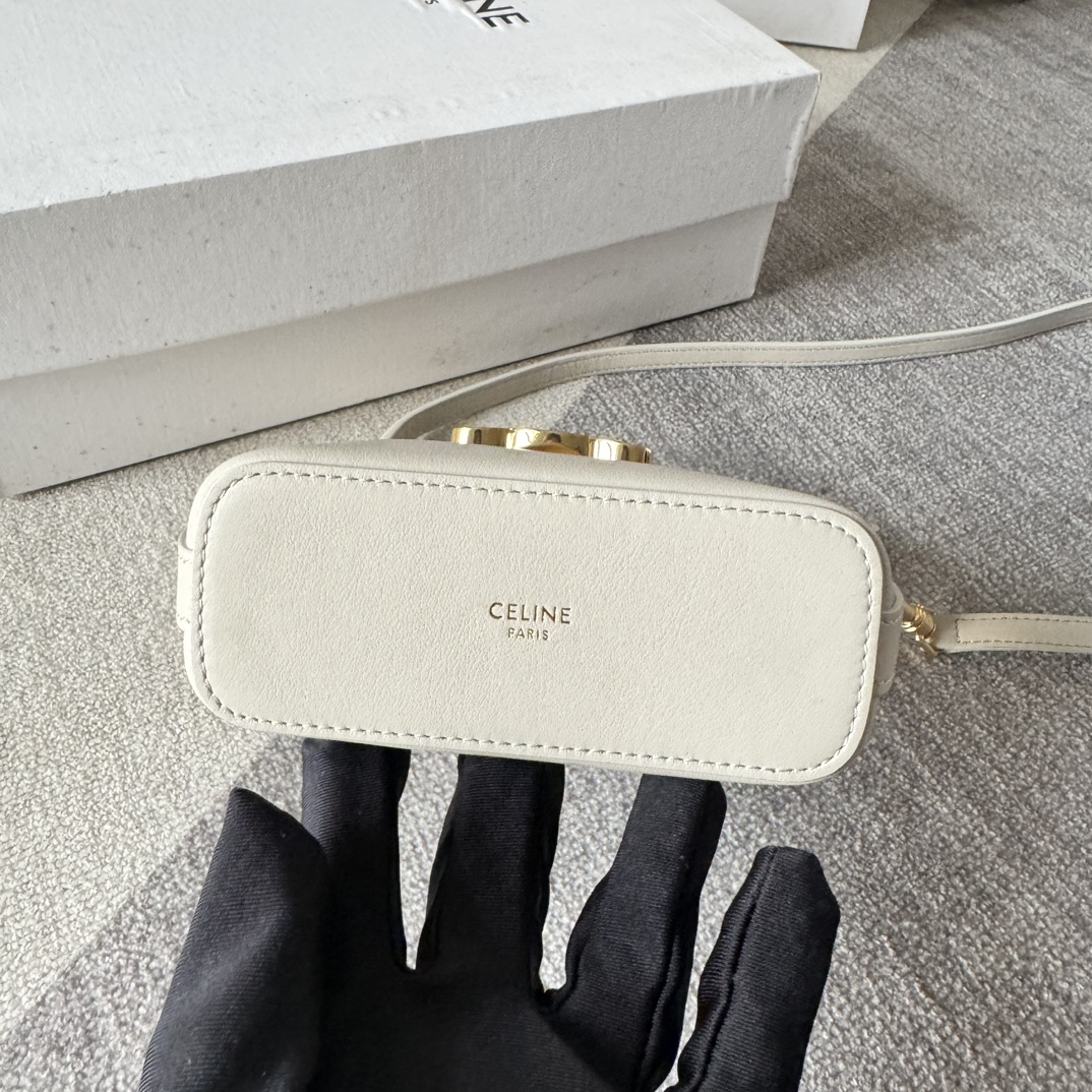[TOP] CELINE Bucket Bag Mini 13.5×12.5×5cm - White