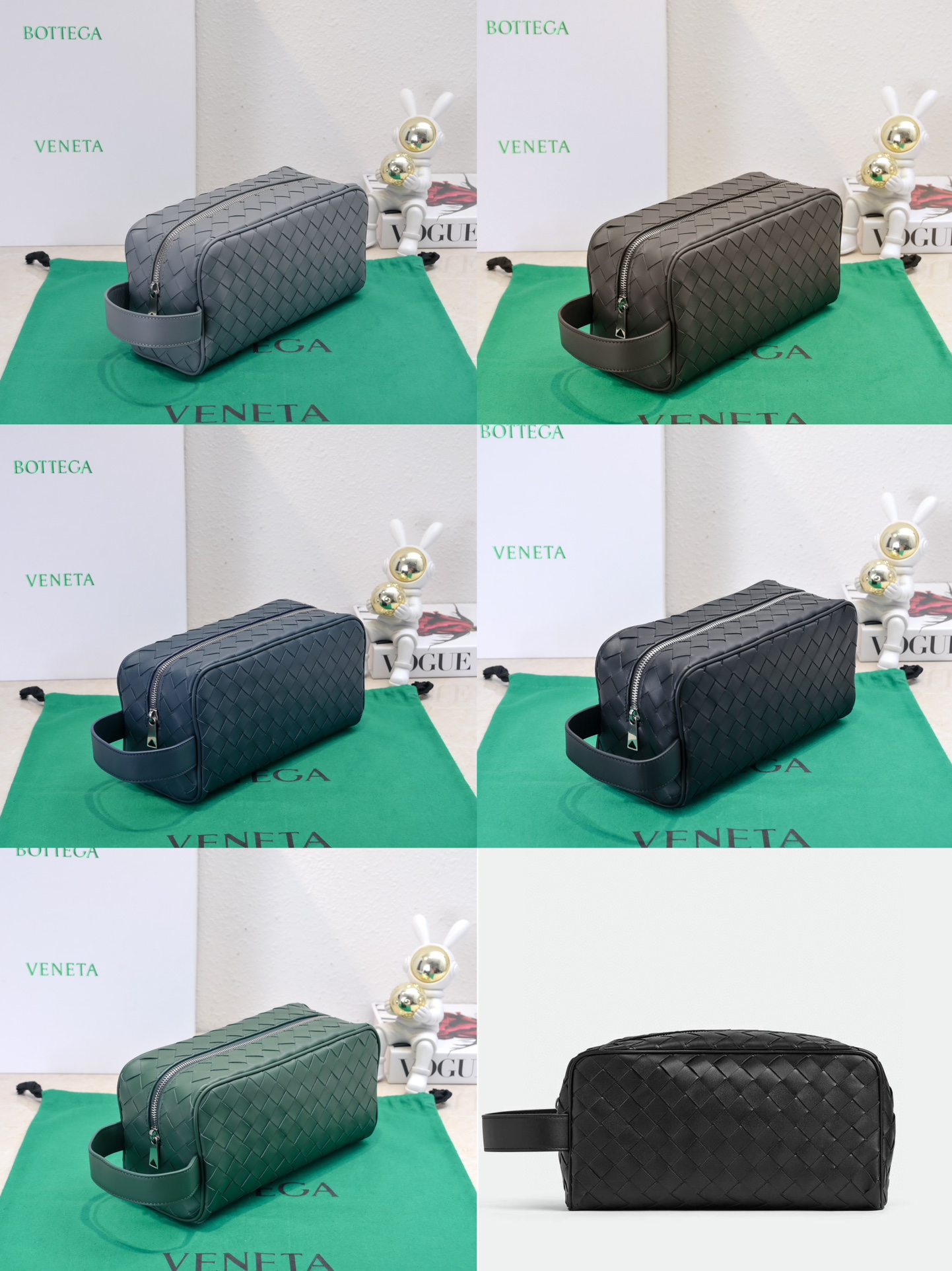 [TOP] Bottega Veneta BV Intrecciato Classic Toiletry Bag 26*13*10cm - 5 Color