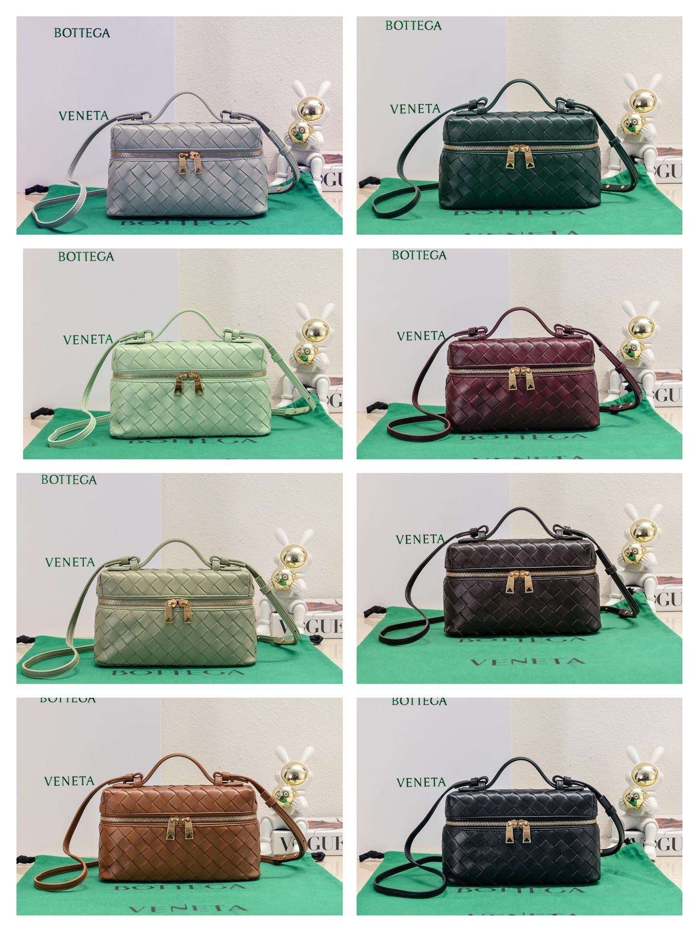 [TOP] Bottega Veneta Woven Zipper Crossbody Bag 22x12.5x5cm - 8 Colors