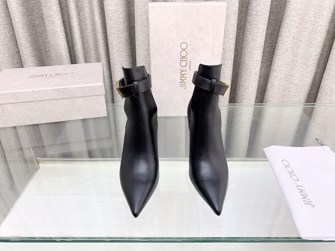 [TOP] Jimmy Choo High Heel Short Boots - Black