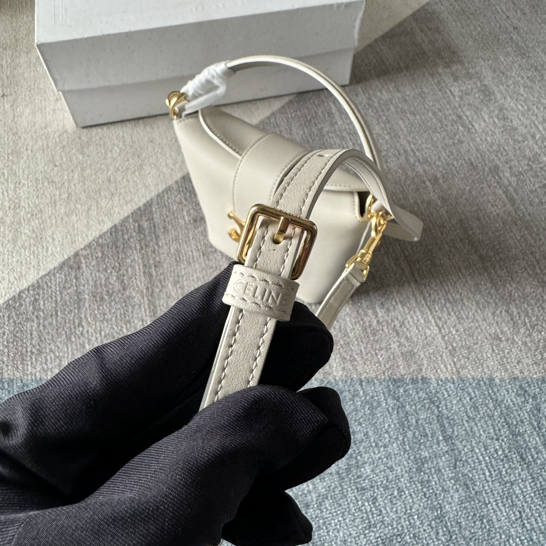 [TOP] CELINE Bucket Bag Mini 13.5×12.5×5cm - White