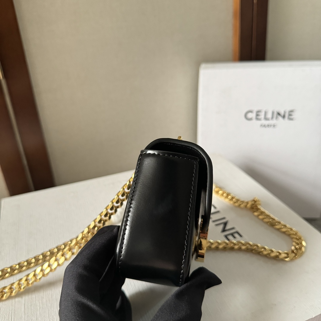 [TOP] CELINE Triomphe Bag Mini 11x4x8CM - Black
