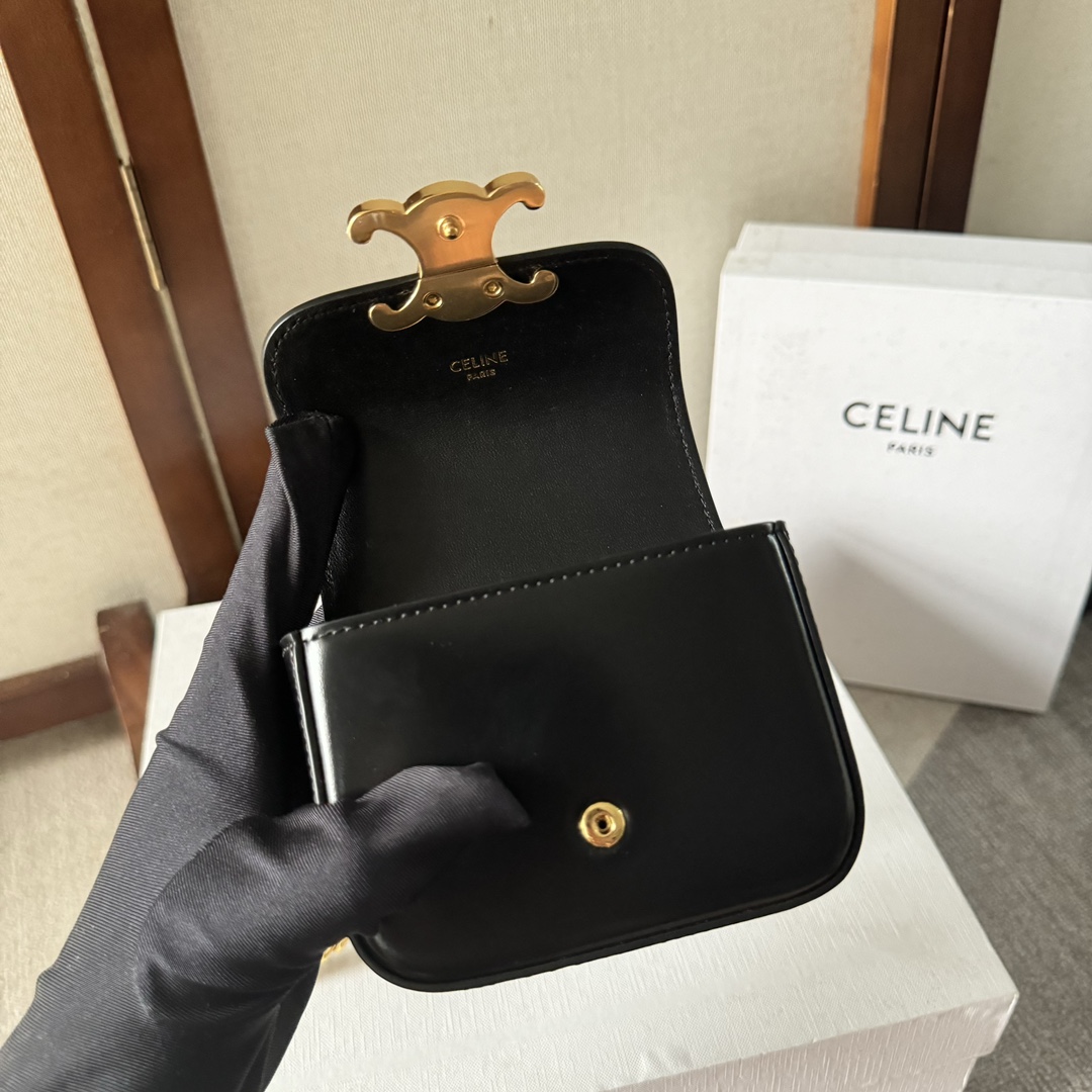 [TOP] CELINE Triomphe Bag Mini 11x4x8CM - Black