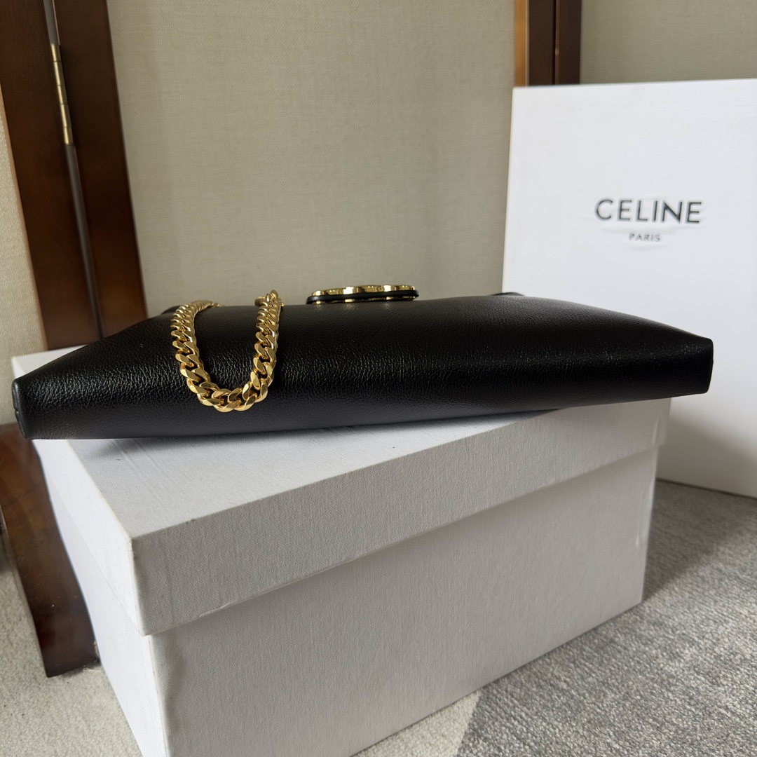 [TOP] CELINE Triomphe Cowhide Handbag 31 X 15 X 2cm - Black