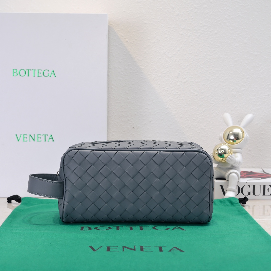 [TOP] Bottega Veneta BV Intrecciato Classic Toiletry Bag 26*13*10cm - 5 Color