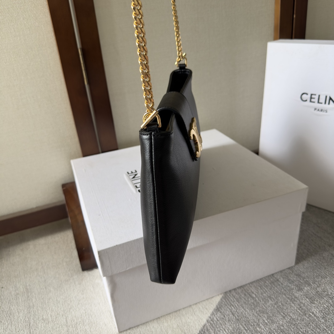 [TOP] CELINE Triomphe Cowhide Handbag 31 X 15 X 2cm - Black