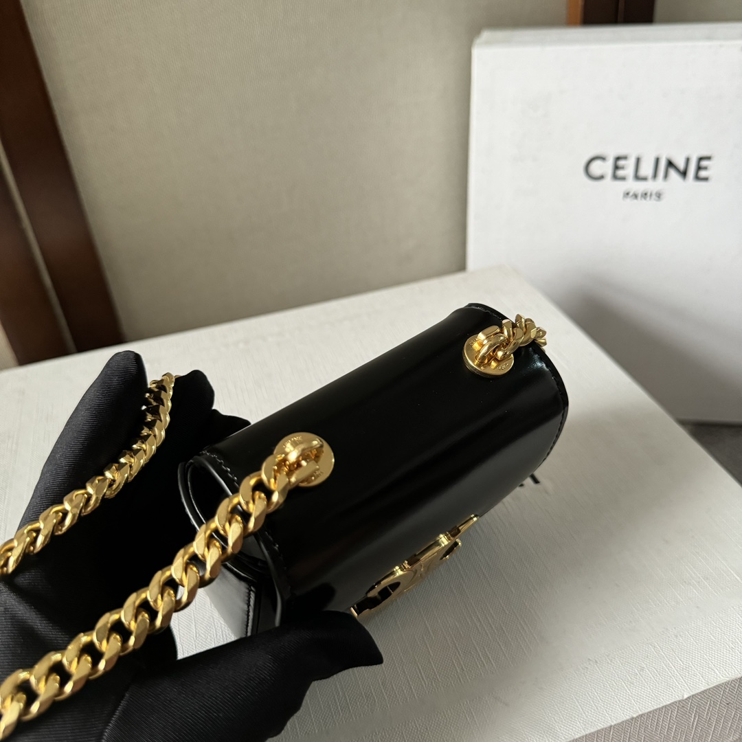 [TOP] CELINE Triomphe Bag Mini 11x4x8CM - Black