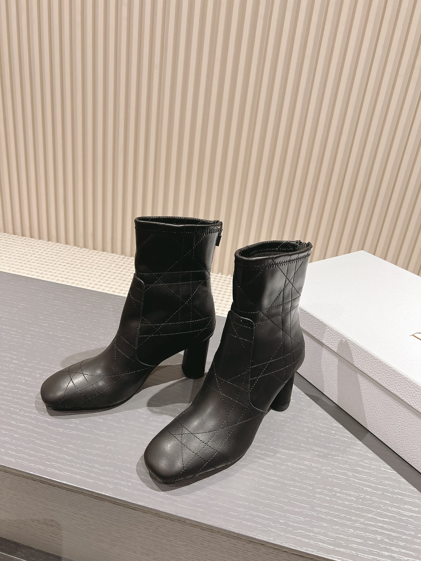 [TOP] Christian Dior D-Shadow High Heel Boots - Black