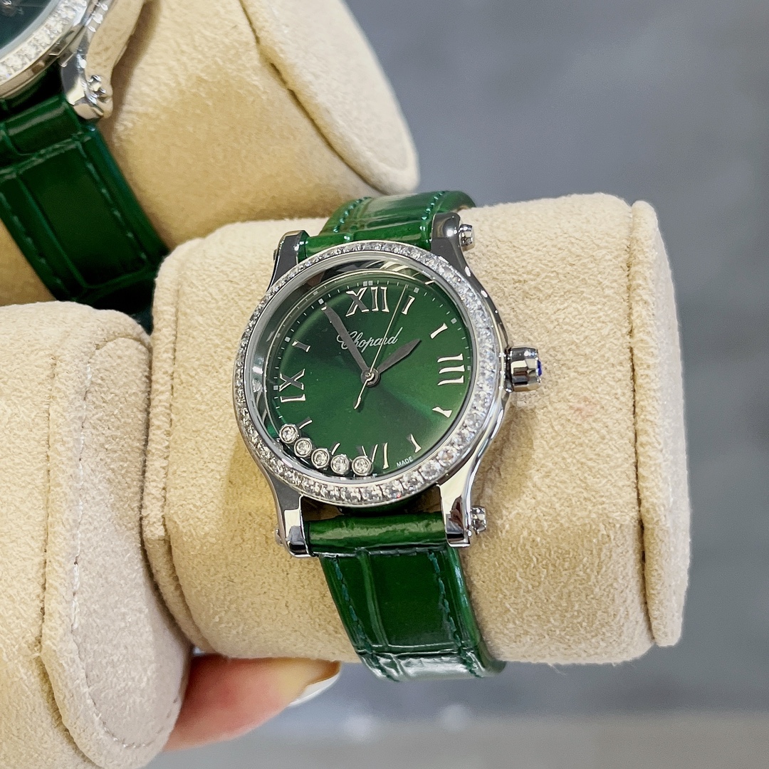 [TOP] Chopard Happy Sport Diamond Watch  30/33/36mm- Green Strap