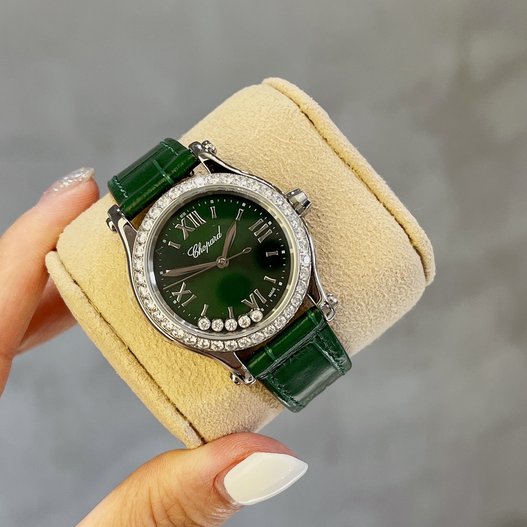 [TOP] Chopard Happy Sport Diamond Watch  30/33/36mm- Green Strap