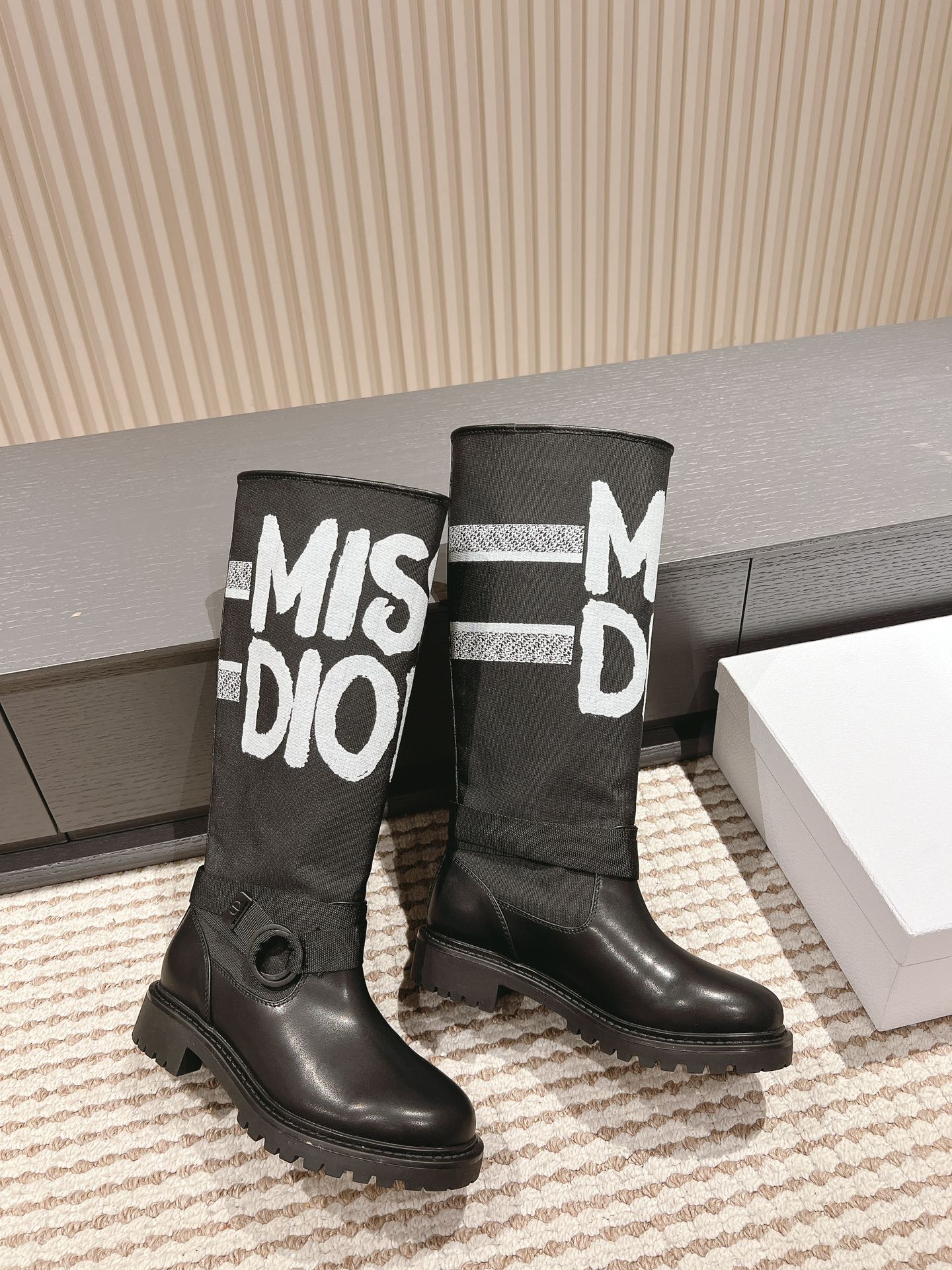 [TOP] Christian Dior D-Major Cloth & Leather Boots with Logo Print - 3 Colors