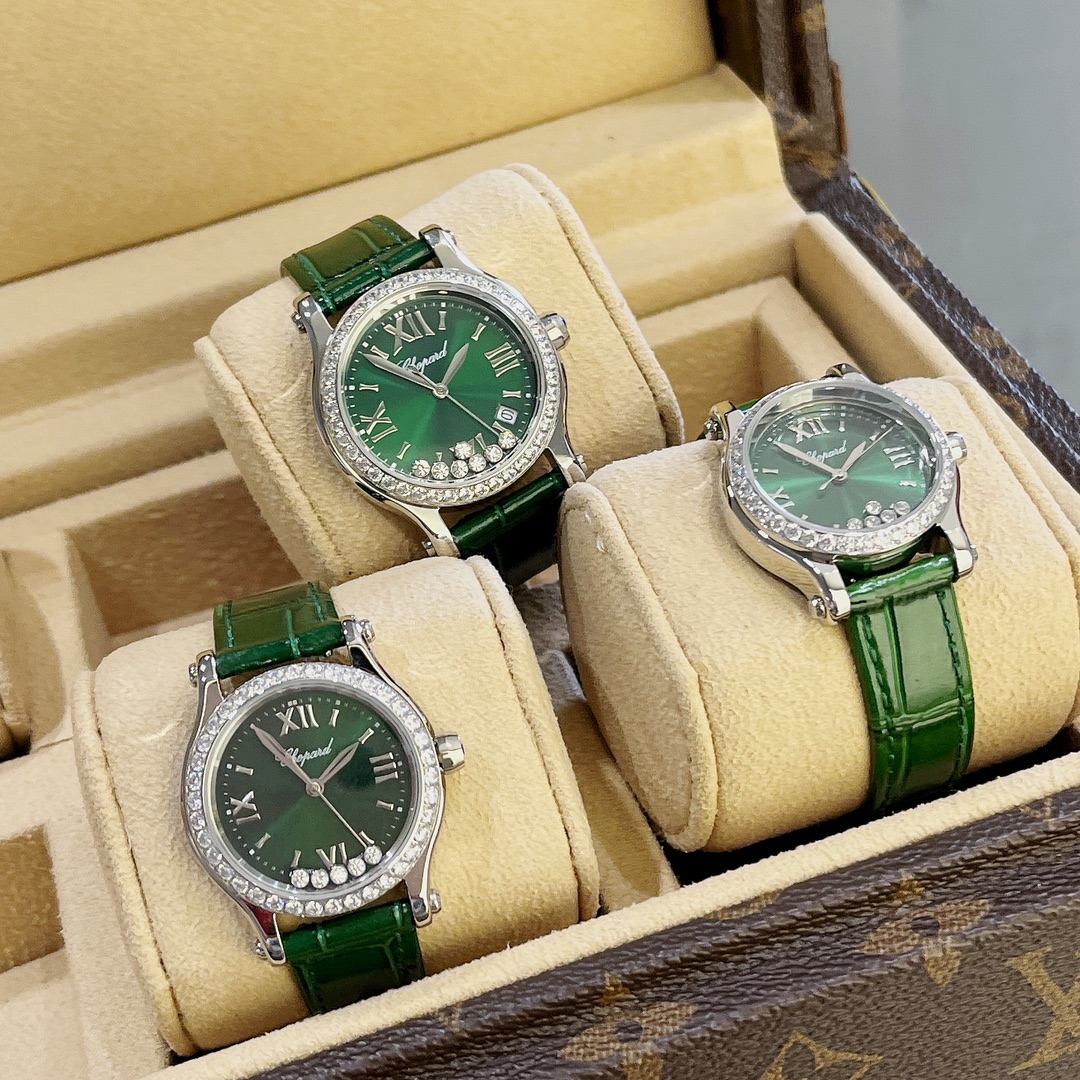 [TOP] Chopard Happy Sport Diamond Watch  30/33/36mm- Green Strap