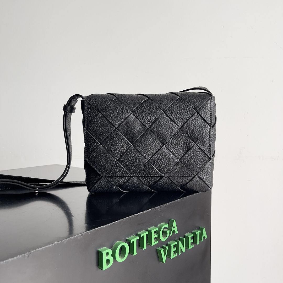 [TOP] Bottega Veneta BV Diago Crossbody Bag 22.5*16.5*5.5cm - Black