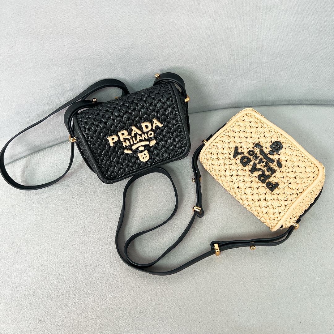 [TOP] PRADA Woven Chain Bag 18*12*6cm - 2 Colour