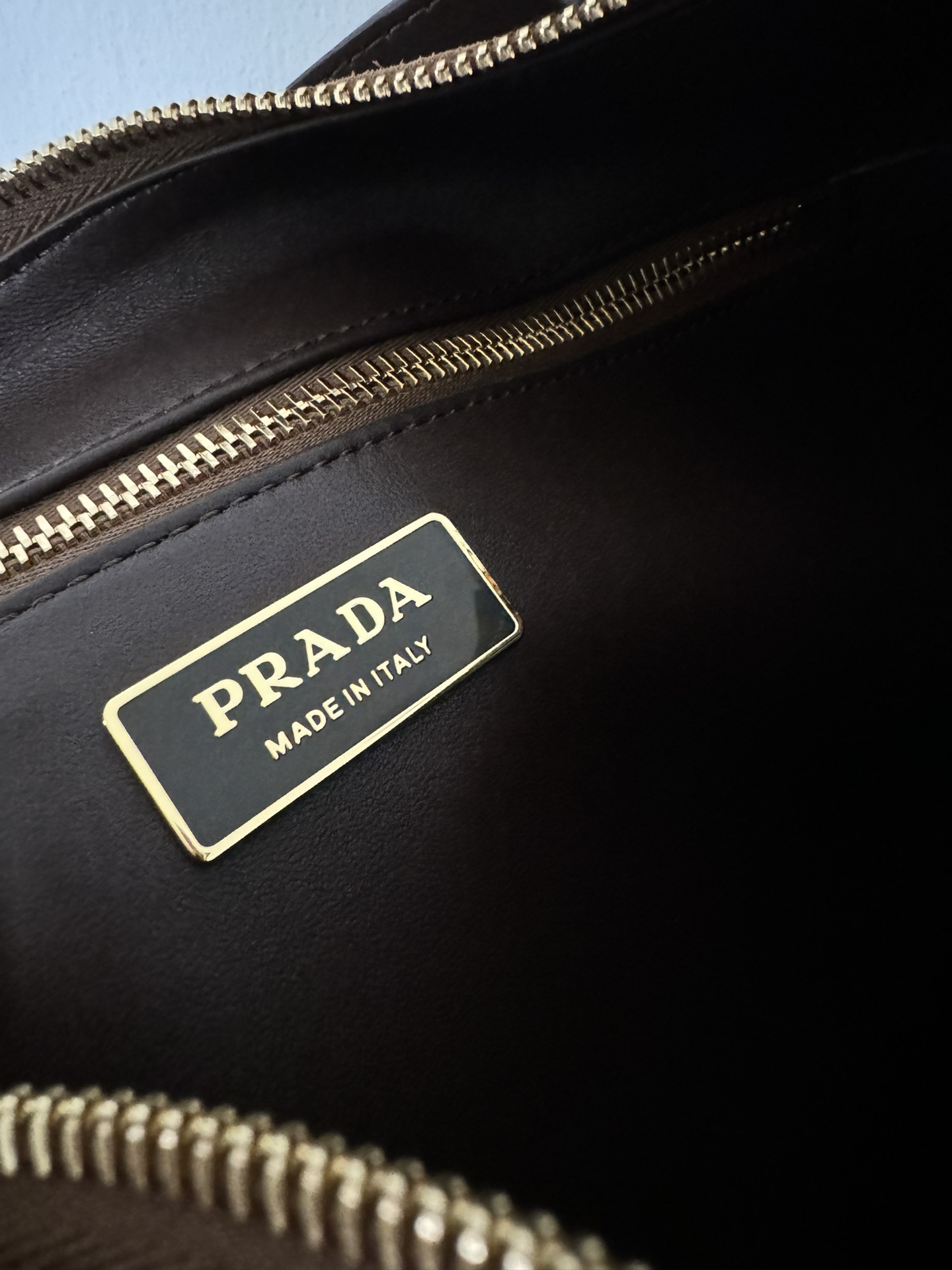 [TOP] PRADA Suede Calfskin Hobo Bag 39x24x11.5cm - Brown