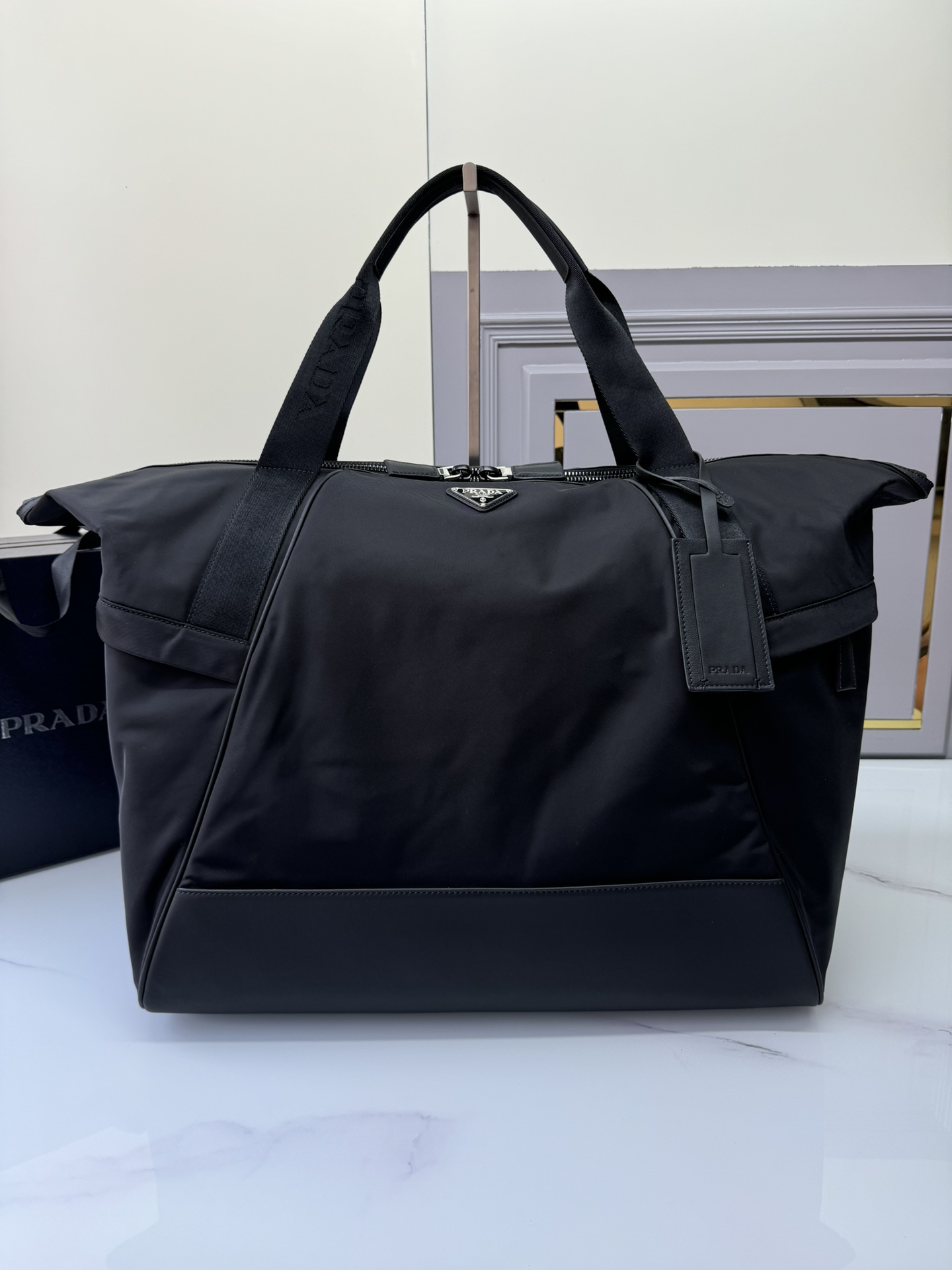 [TOP] PRADA Re-Nylon and Leather Travel Bag 40×44.5×24 cm - 3 Colour