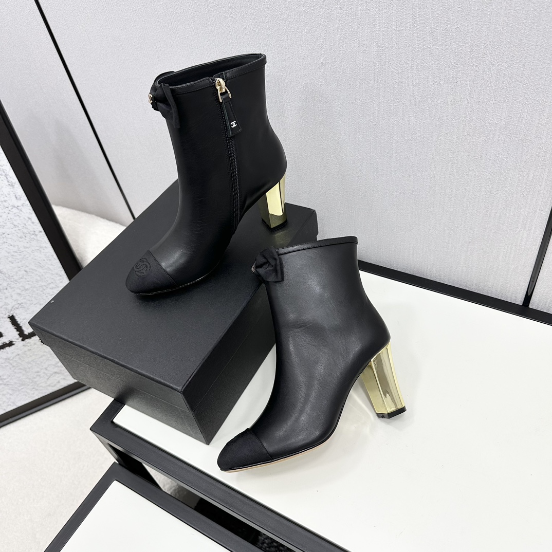 [TOP] CHANEL High Heel Short Boots with Bow - 3 Color