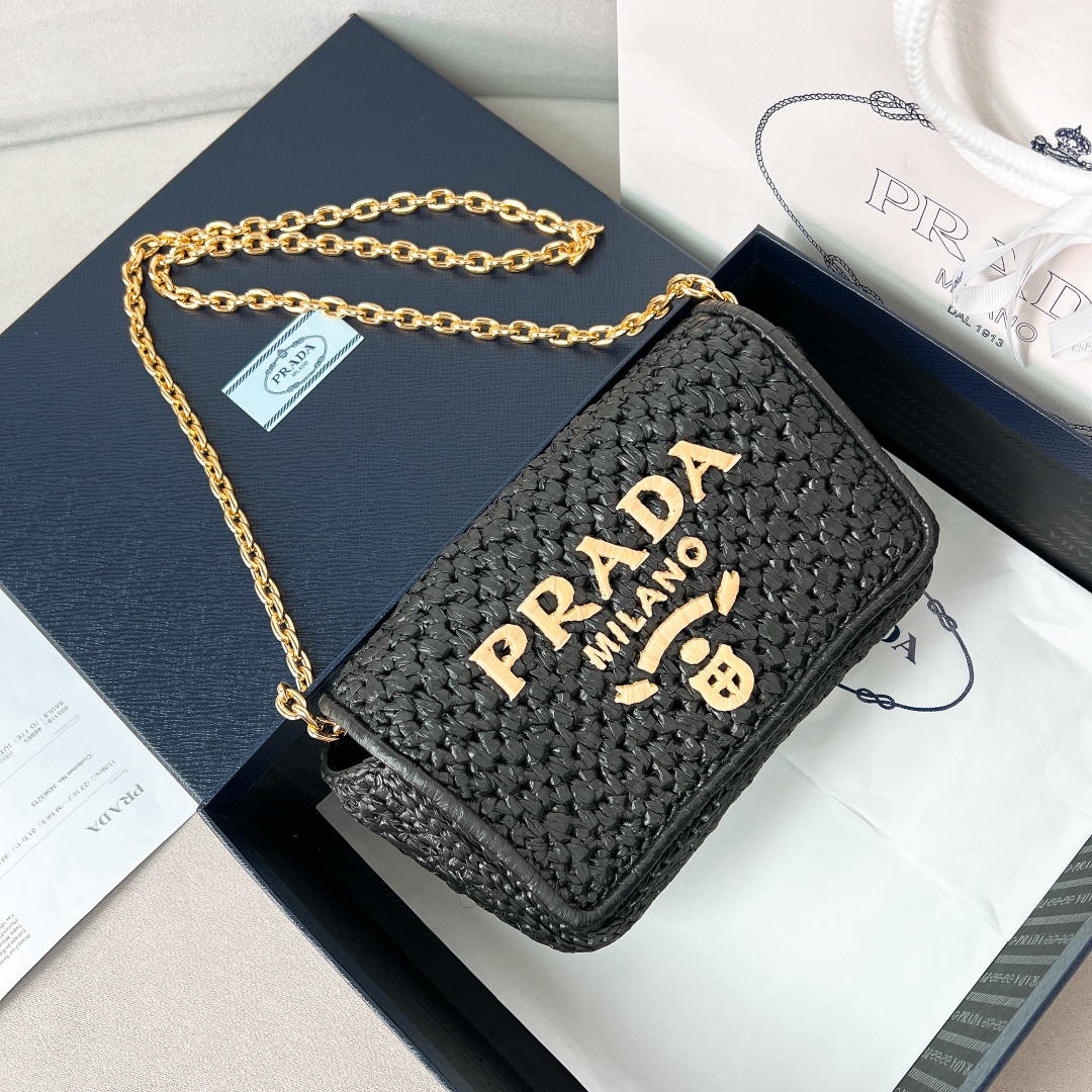 [TOP] PRADA Woven Chain Bag 20*13*7cm - 2 Colour