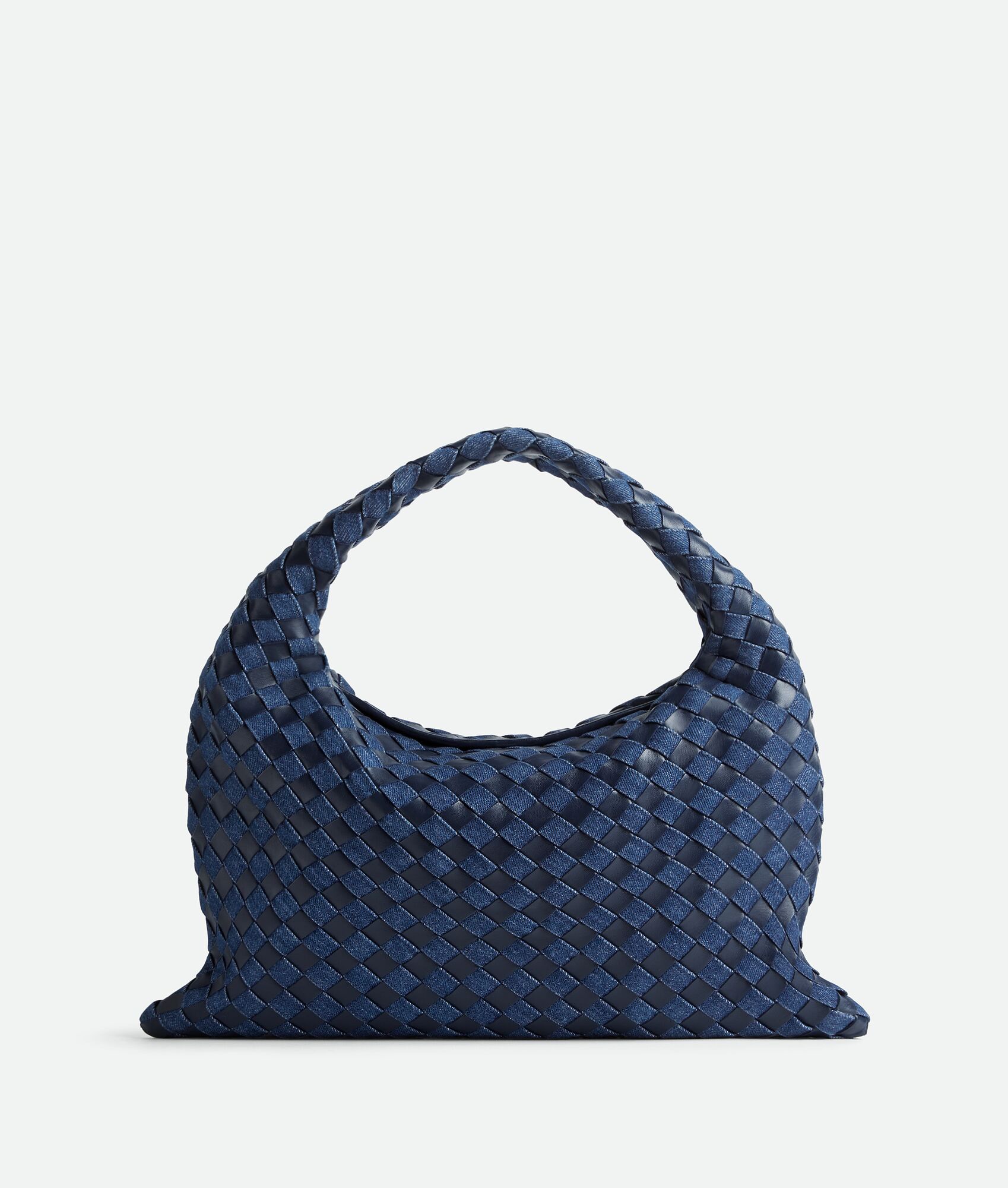 [TOP] Bottega Veneta BV Denim & Leather Hop Bag 41x20.5x7.5cm/54x24x13cm - Blue & Black