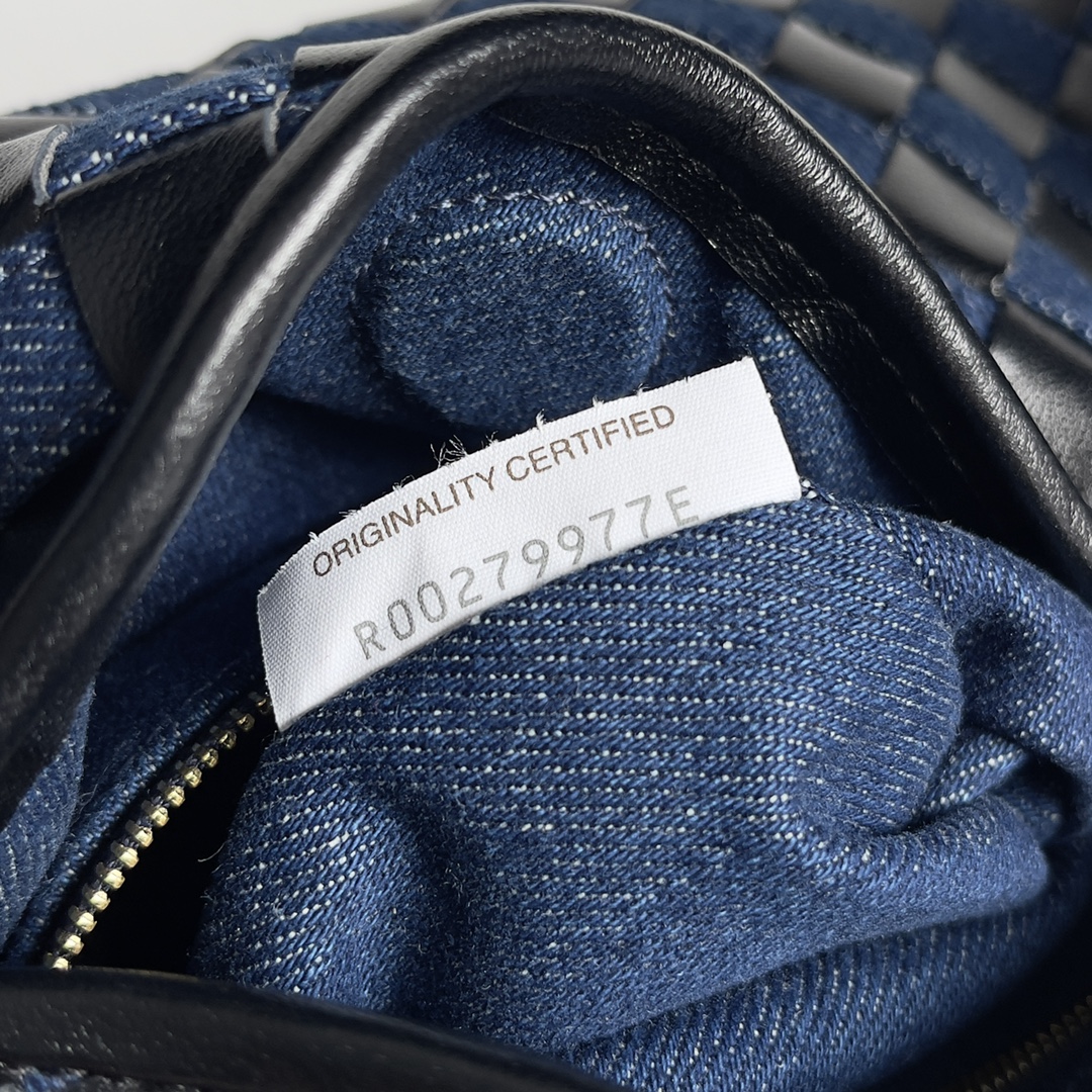 [TOP] Bottega Veneta BV Denim & Leather Hop Bag 41x20.5x7.5cm/54x24x13cm - Blue & Black