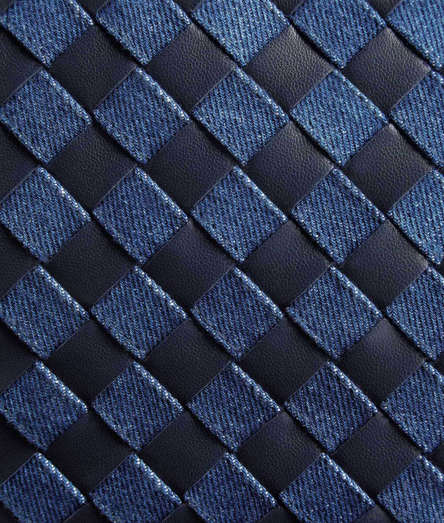 [TOP] Bottega Veneta BV Denim & Leather Hop Bag 41x20.5x7.5cm/54x24x13cm - Blue & Black