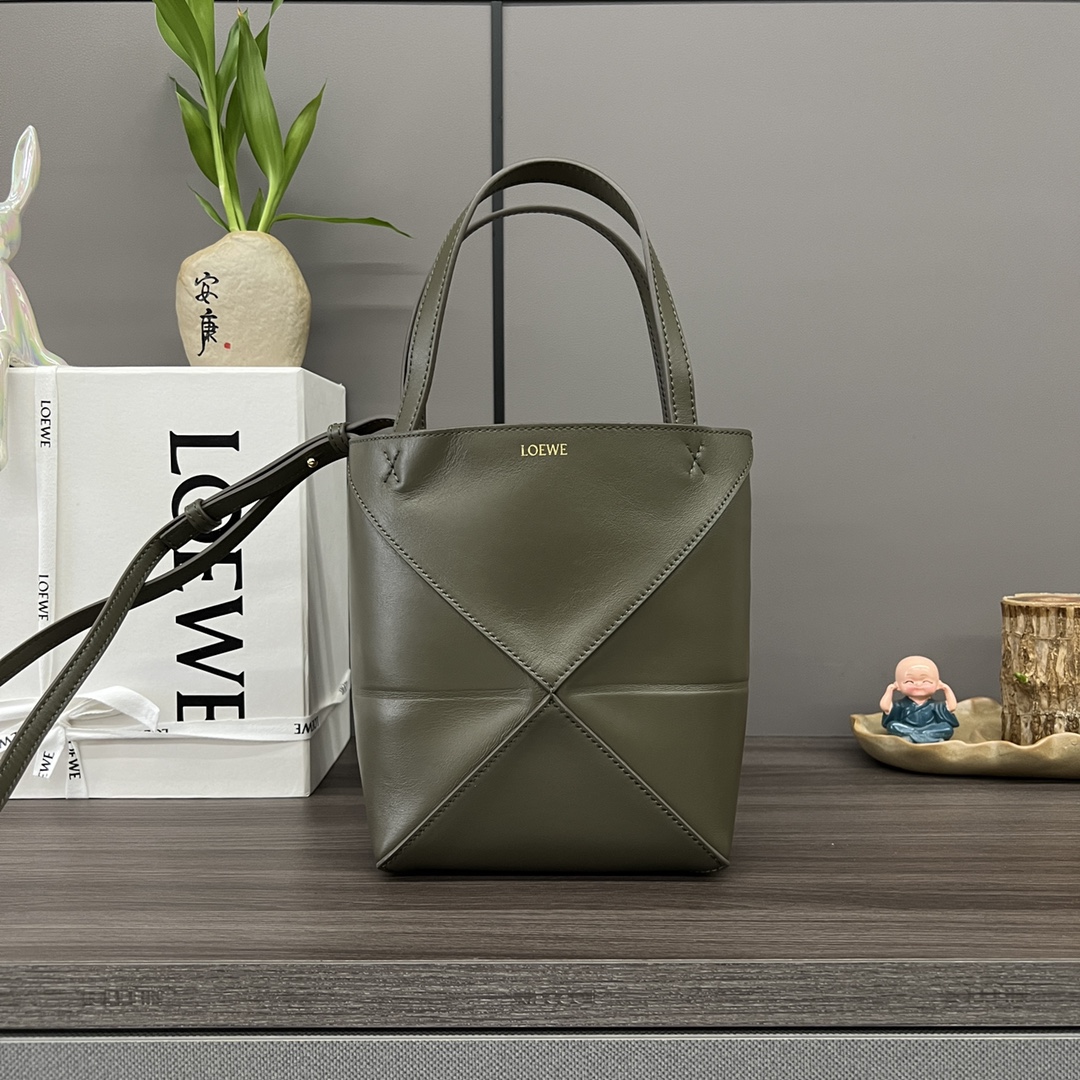 [TOP] LOEWE Puzzle Fold Bag Mini Glossy Cow Leather 16.5*9.5*20CM - 9 Colour
