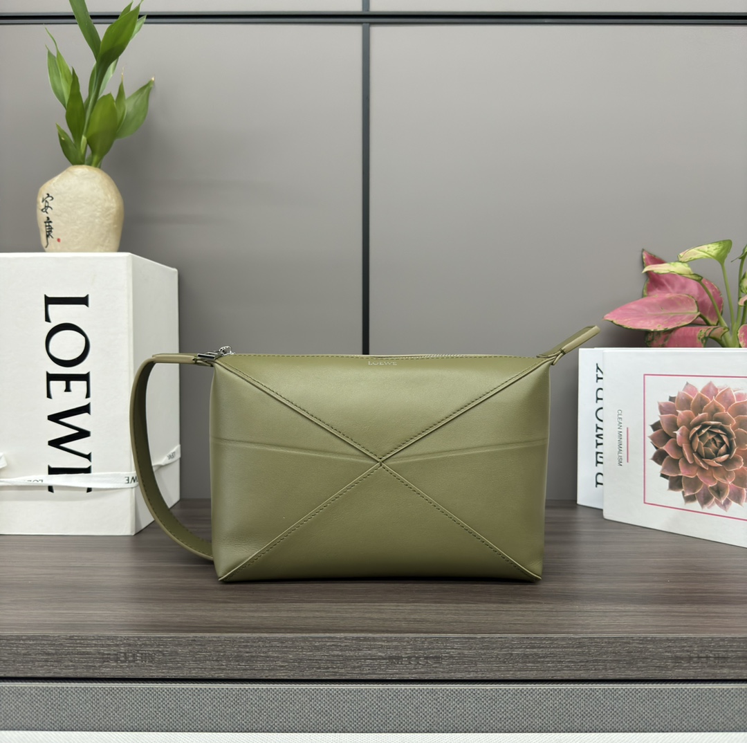 [TOP] LOEWE Puzzle Fold Bag Bright-Faced Cow Leather Toiletry Bag 22.7*12*15.5CM - 5 Colour