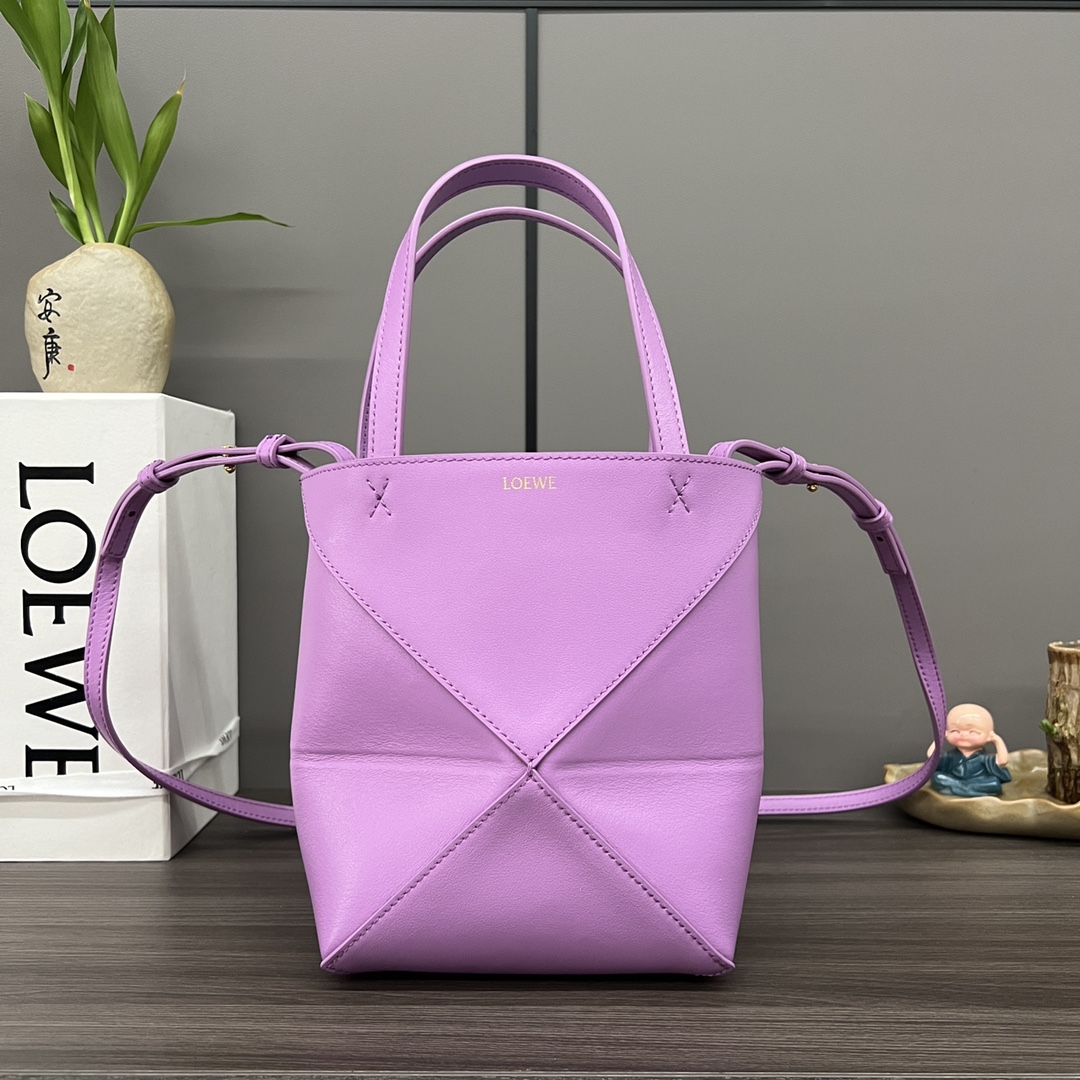 [TOP] LOEWE Puzzle Fold Bag Mini Glossy Cow Leather 16.5*9.5*20CM - 9 Colour