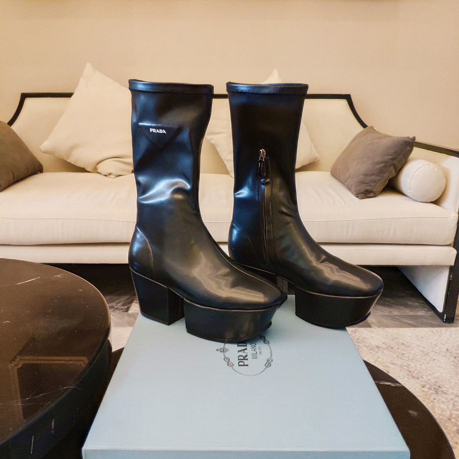 [TOP] PRADA Platform Pull On Boots - 5 Colors