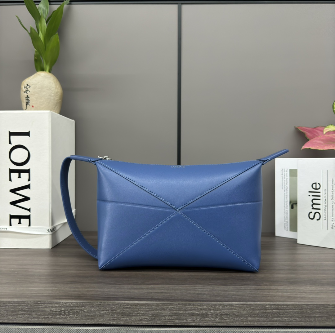 [TOP] LOEWE Puzzle Fold Bag Bright-Faced Cow Leather Toiletry Bag 22.7*12*15.5CM - 5 Colour