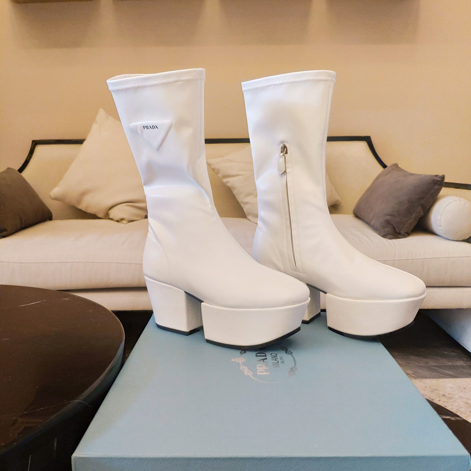 [TOP] PRADA Platform Pull On Boots - 5 Colors