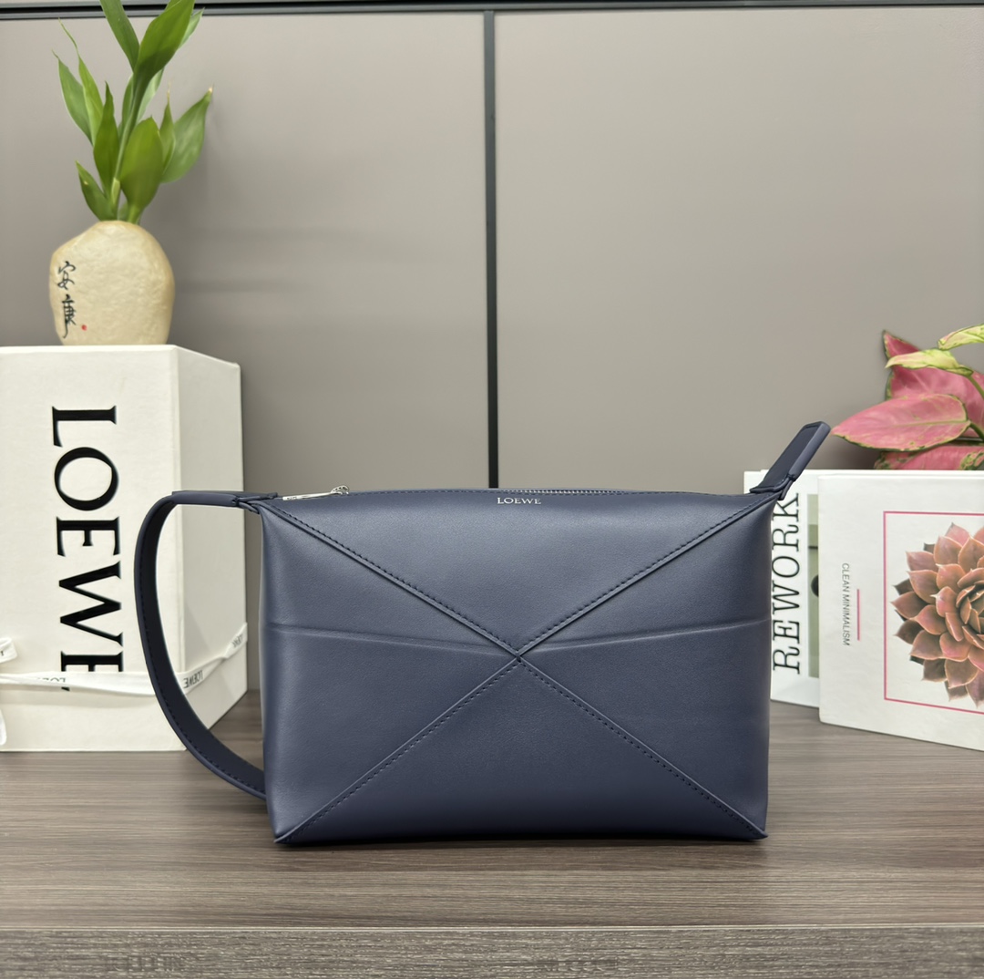 [TOP] LOEWE Puzzle Fold Bag Bright-Faced Cow Leather Toiletry Bag 22.7*12*15.5CM - 5 Colour