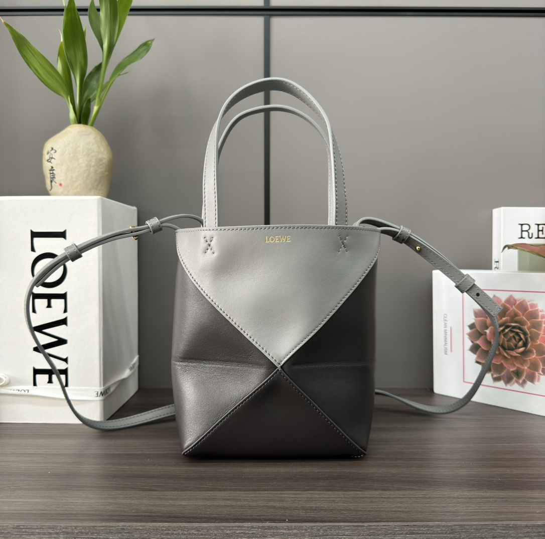 [TOP] LOEWE Puzzle Fold Bag Mini Glossy Cow Leather 16.5*9.5*20CM - 9 Colour