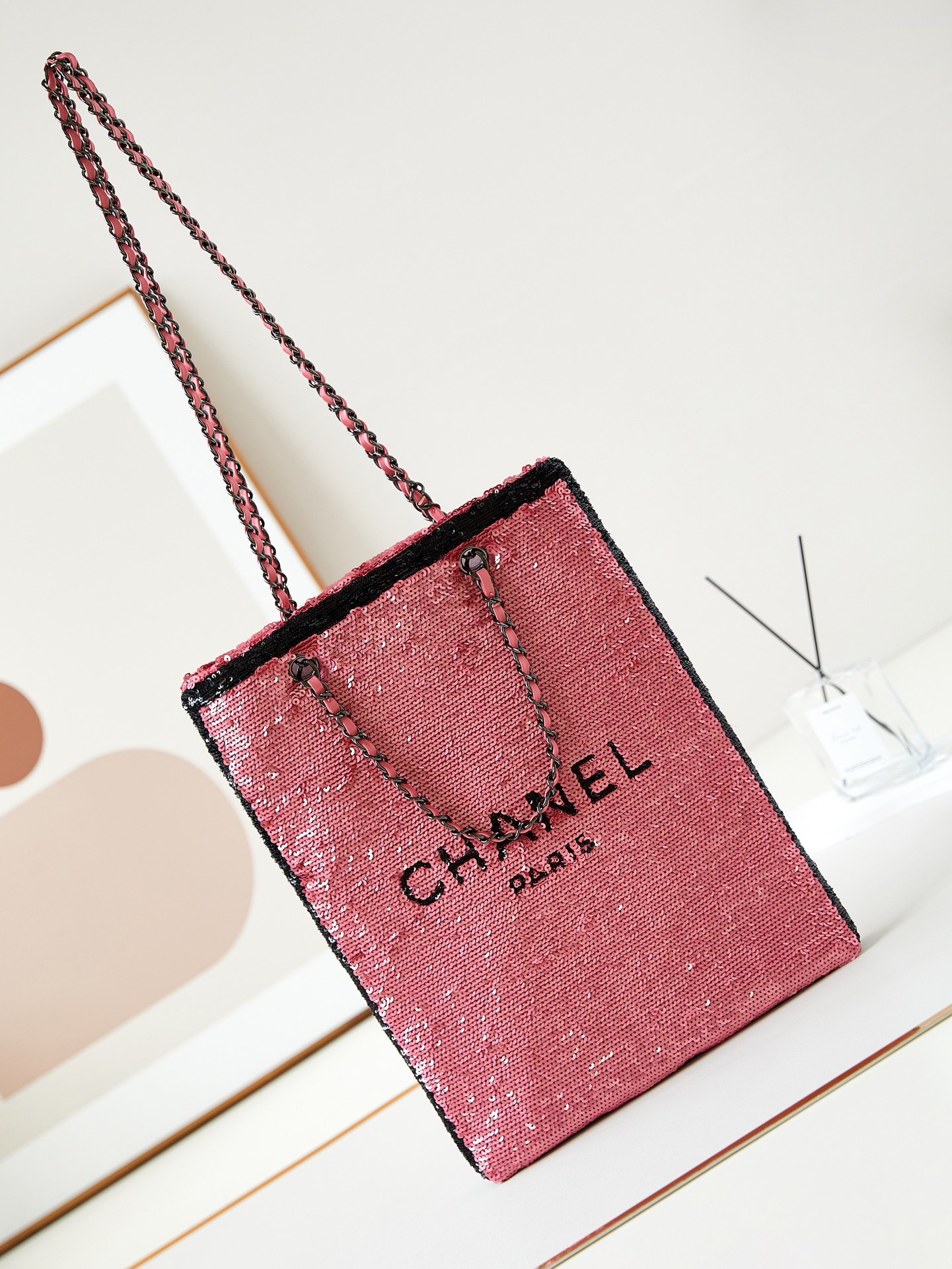 [TOP] CHANEL Sequins Shopping Bag 30x2x39cm -2 Colors