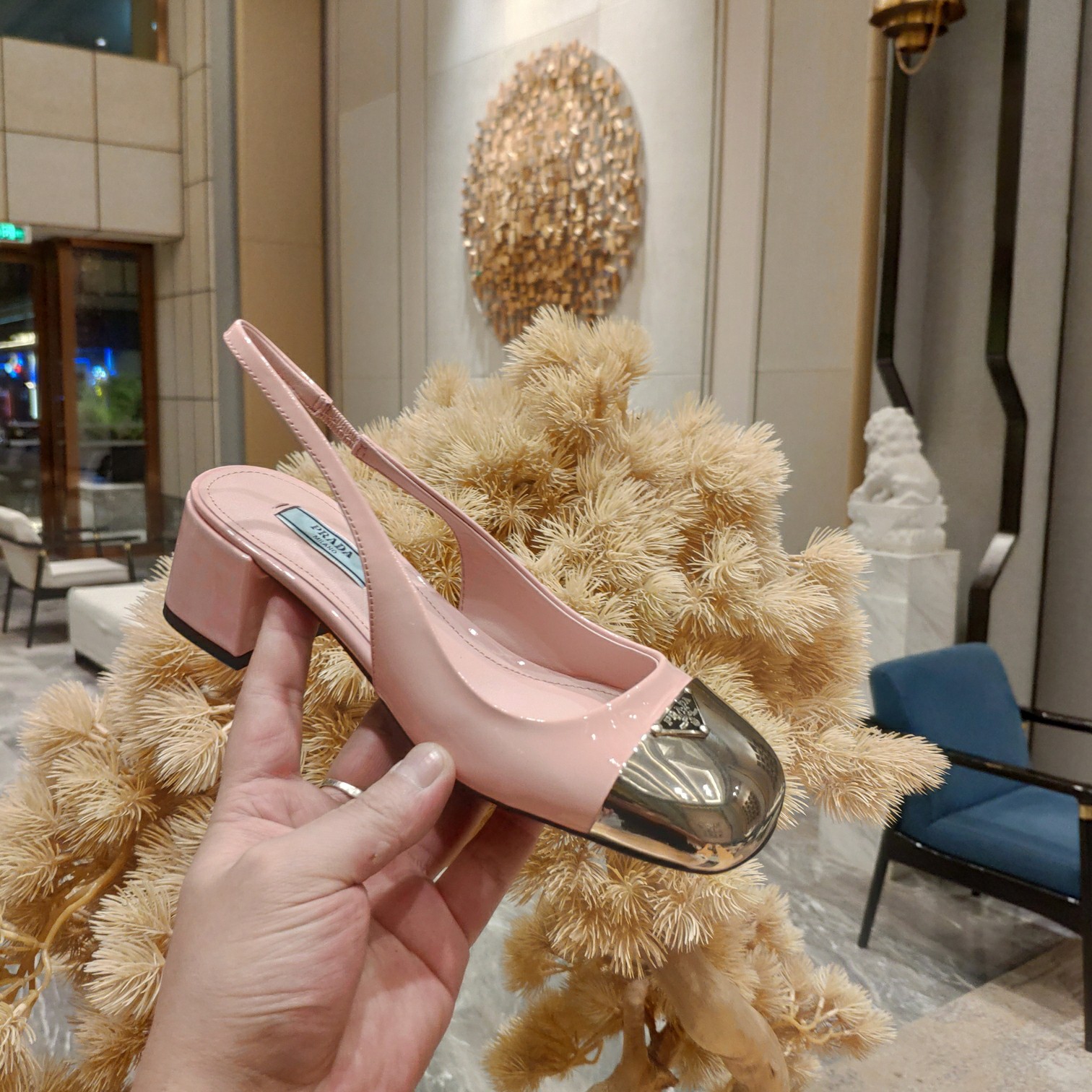 [TOP] PRADA Logo Plaque Slingback Pumps - 5 Colors