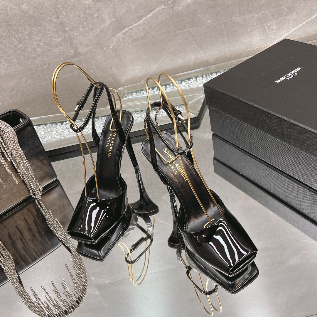 [TOP] Yves Saint Laurent YSL 9.5cm High Heel Pearlescent Patent Leather Pumps - 5 Color