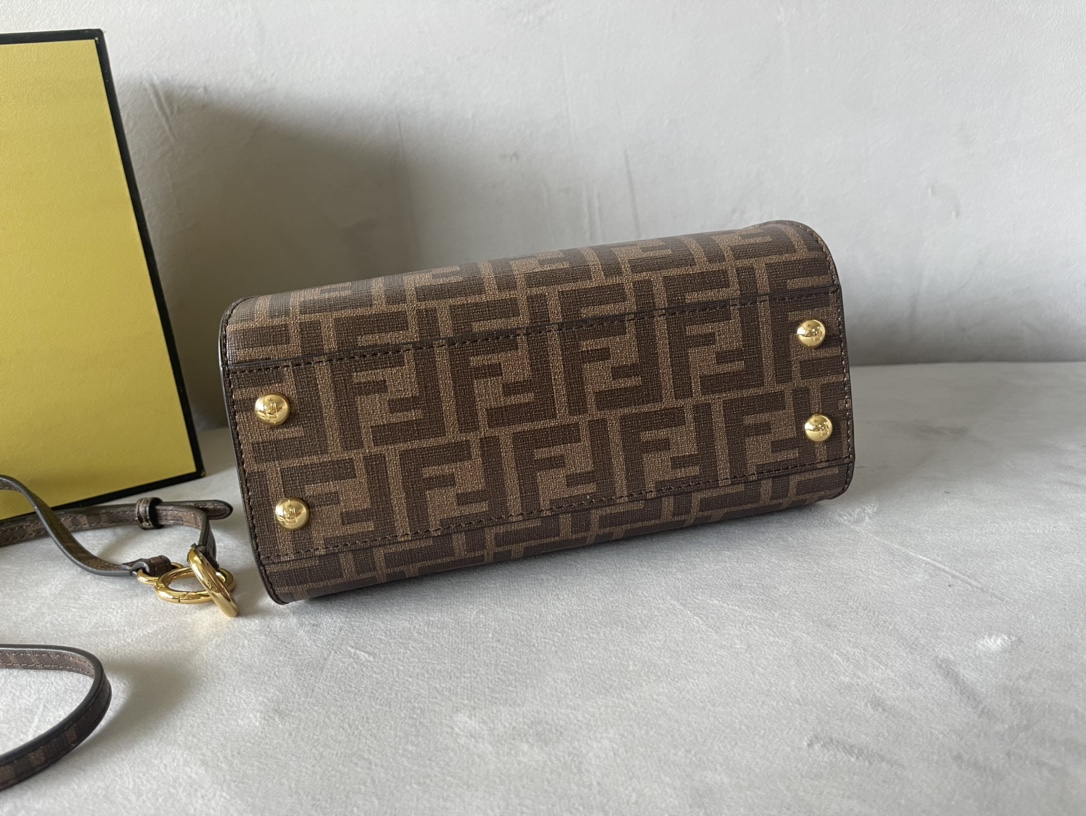 [TOP] FENDI FF Peekaboo Bag 23*11*18cm - Brown